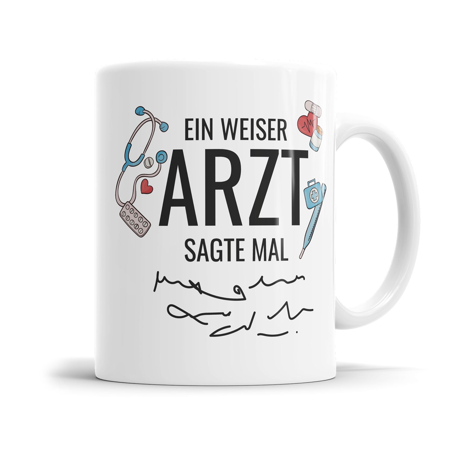 Lustige Arzt-Tasse - "Ein weiser Arzt sagte mal Krickelkrakel" - Humorvolles Geschenk - Fulima