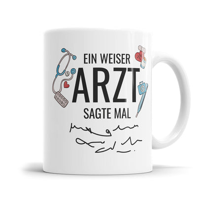 Lustige Arzt-Tasse - "Ein weiser Arzt sagte mal Krickelkrakel" - Humorvolles Geschenk - Fulima