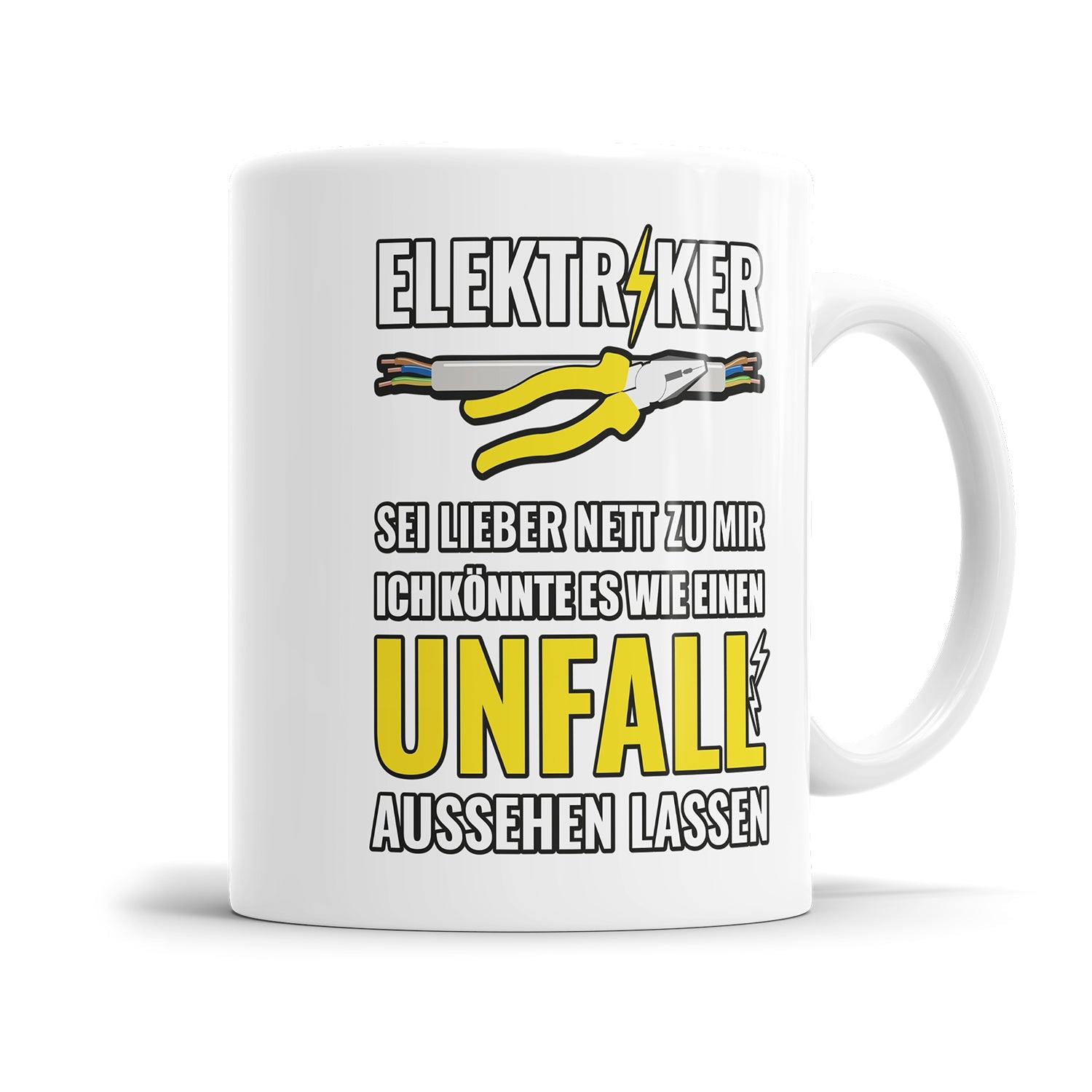 Lustige Elektriker Tasse mit Spruch – Sei lieber nett zu mir - Fulima