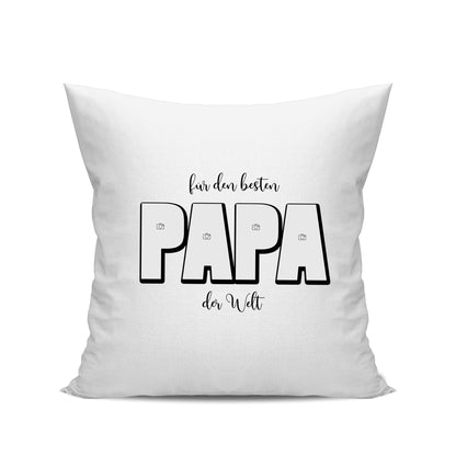 Personalisiertes Fotokissen – Für den besten Papa der Welt – 4 Fotos Weiß - Fulima