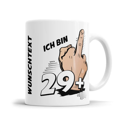 Ich bin 29 plus Mittelfinger 30 Geburtstag Herren Geschenk Tasse - Fulima