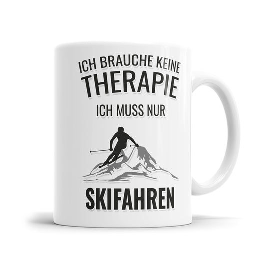 Ich brauche keine Therapie ich muss nur Skifahren - Geschenkidee für Skifahrer - Fulima