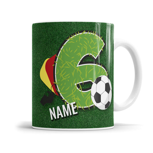 Ich bin 6 Fußball personalisiert mit Name Tasse 6. Geburtstag Fulima