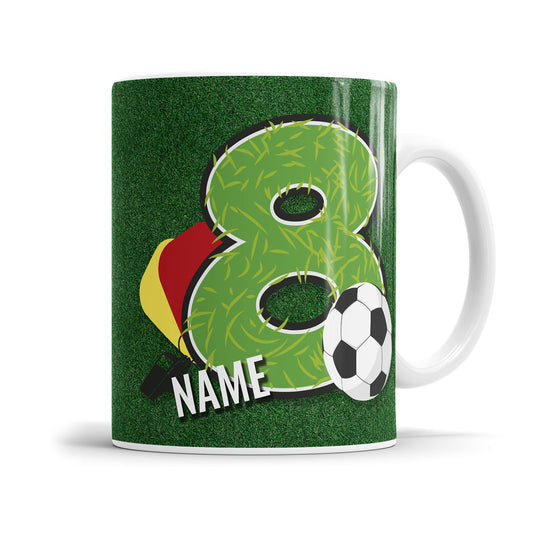 Ich bin 8 Fußball personalisiert mit Name Tasse 8. Geburtstag Fulima