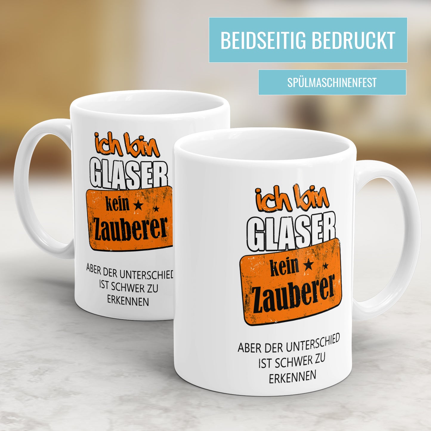 Ich bin Glaser kein Zauberer - Tasse - Fulima