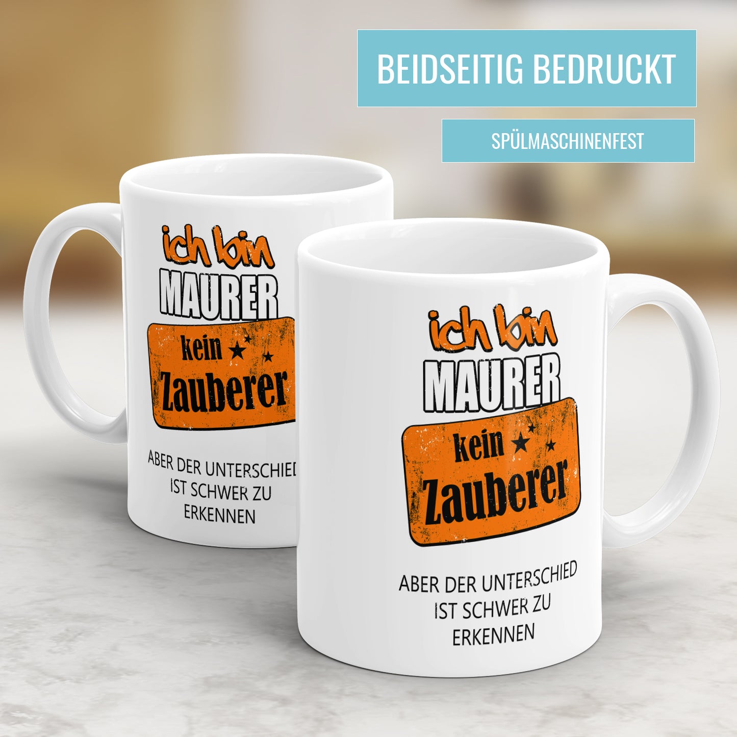 Ich bin Mauerer kein Zauberer - Tasse - Fulima