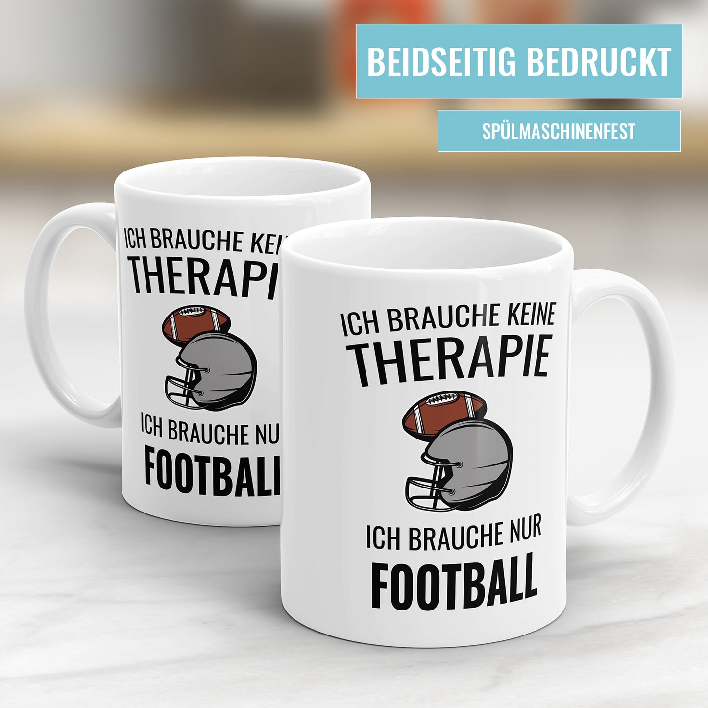 Ich brauche keine Therapie ich brauch nur Football - Geschenkidee für Footballspieler Fulima