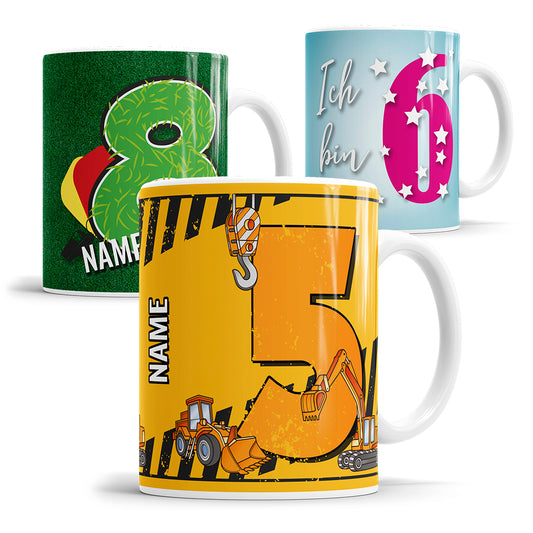 Kindergeburtstag Tasse - Personalisierte Tasse mit Alter & Name
