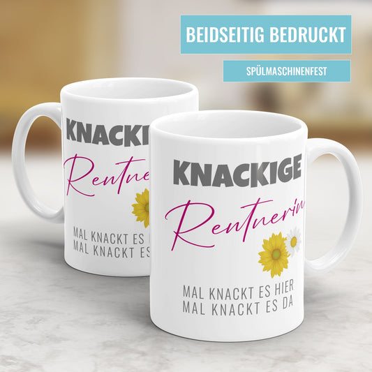 Knackige Rentnerin mal knackt es hier mal da - Spruch - Rente Tasse - Fulima