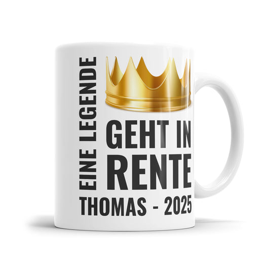 Eine Legende geht in Rente Krone Personalisierte Rente Tasse - Fulima