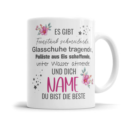 Romantische Tasse für Partnerin mit personalisiertem Namen