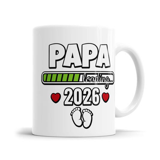 Tasse für werdenden Papa - Papa Loading 2026 - Ladebalken mit Babyfüßen - Fulima