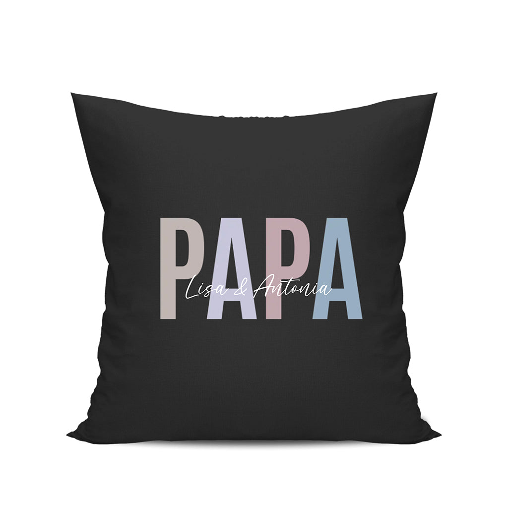 Papa Kissen personalisiert mit Namen - "Pastell Design" Geschenk für Papa
