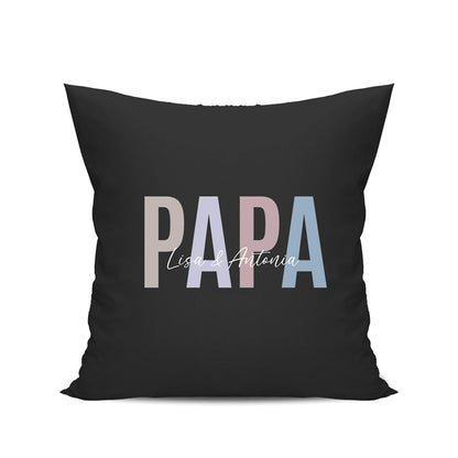 Papa Kissen personalisiert mit Namen - "Pastell Design" Geschenk für Papa