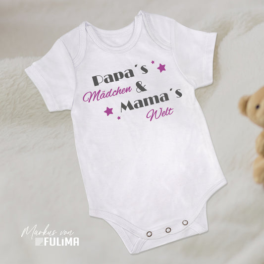 Babybody - Papas Mädchen und Mamas Welt - Geschenk zur Geburt - FULiMA®