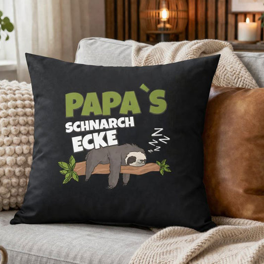Papa Kissen - Papas Schnarch Ecke Faultier - Geschenk für Väter