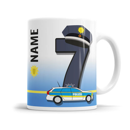 Polizei Tasse für den 7. Geburtstag – Mit Namen des Kindes - Fulima