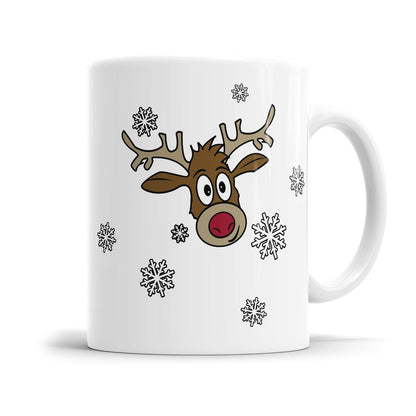 Rudolf Rentier mit Schneeflöckchen Weihnachtstasse - Fulima