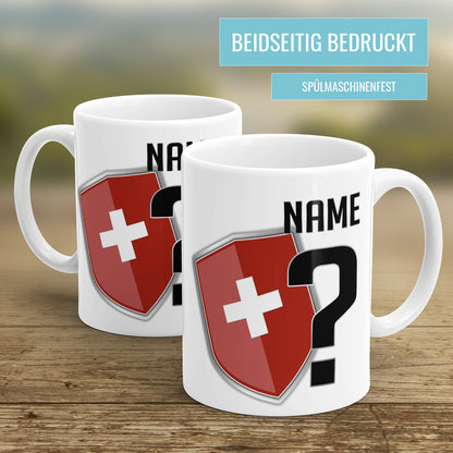 Schweiz Fan Tasse - Personalisiert mit Namen und Nummer