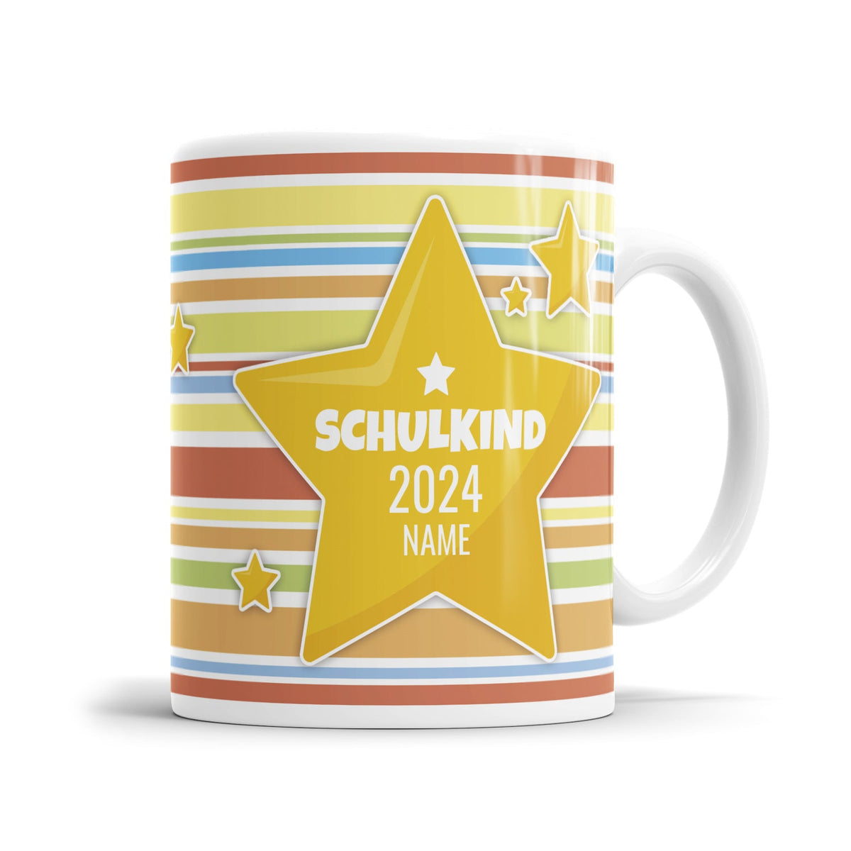 Schulkind Dicker Stern personalisiert mit Namen - Kindertasse - Fulima