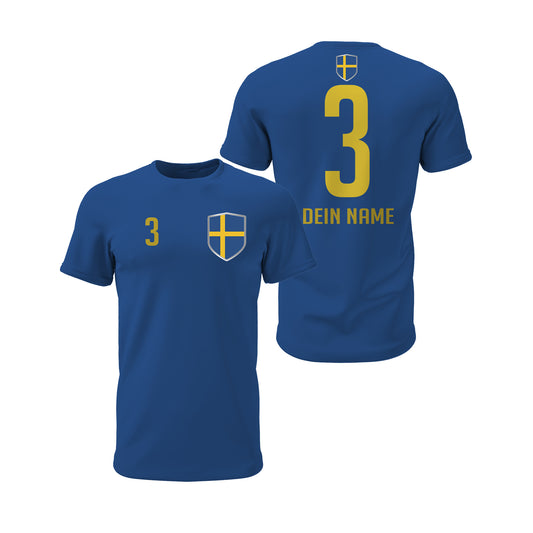 Schweden Shirt mit Wappen und individueller Nummer & Name