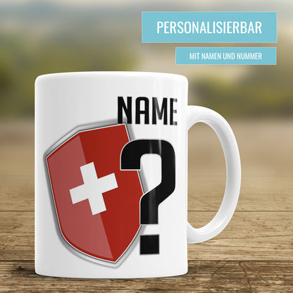 Schweiz Fan Tasse - Personalisiert mit Namen und Nummer