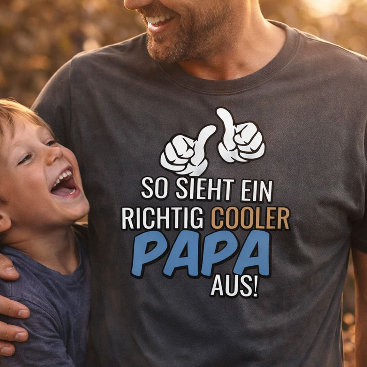 So sieht ein richtig cooler Papa aus - Shirt Beispiel Schwarz - FULiMA®