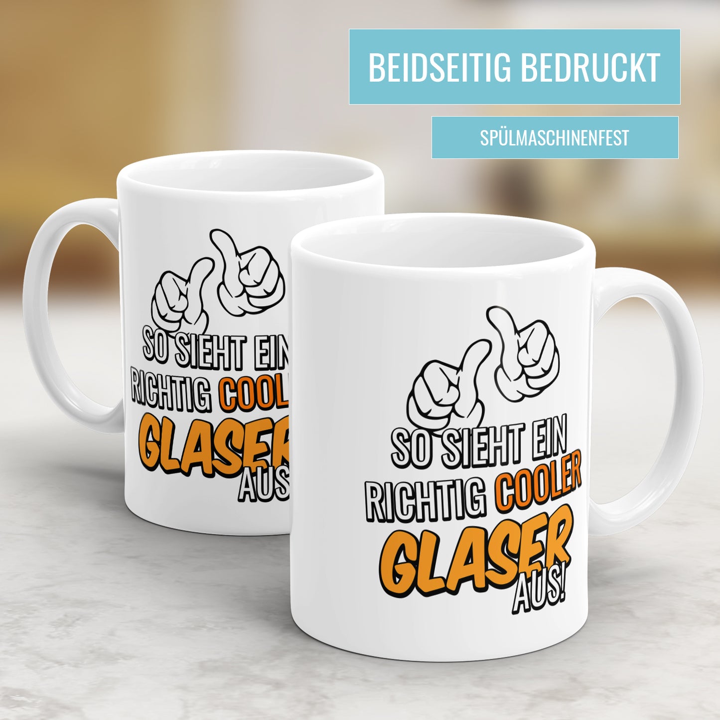 So sieht ein richtig cooler Glaser aus - Tasse - Fulima