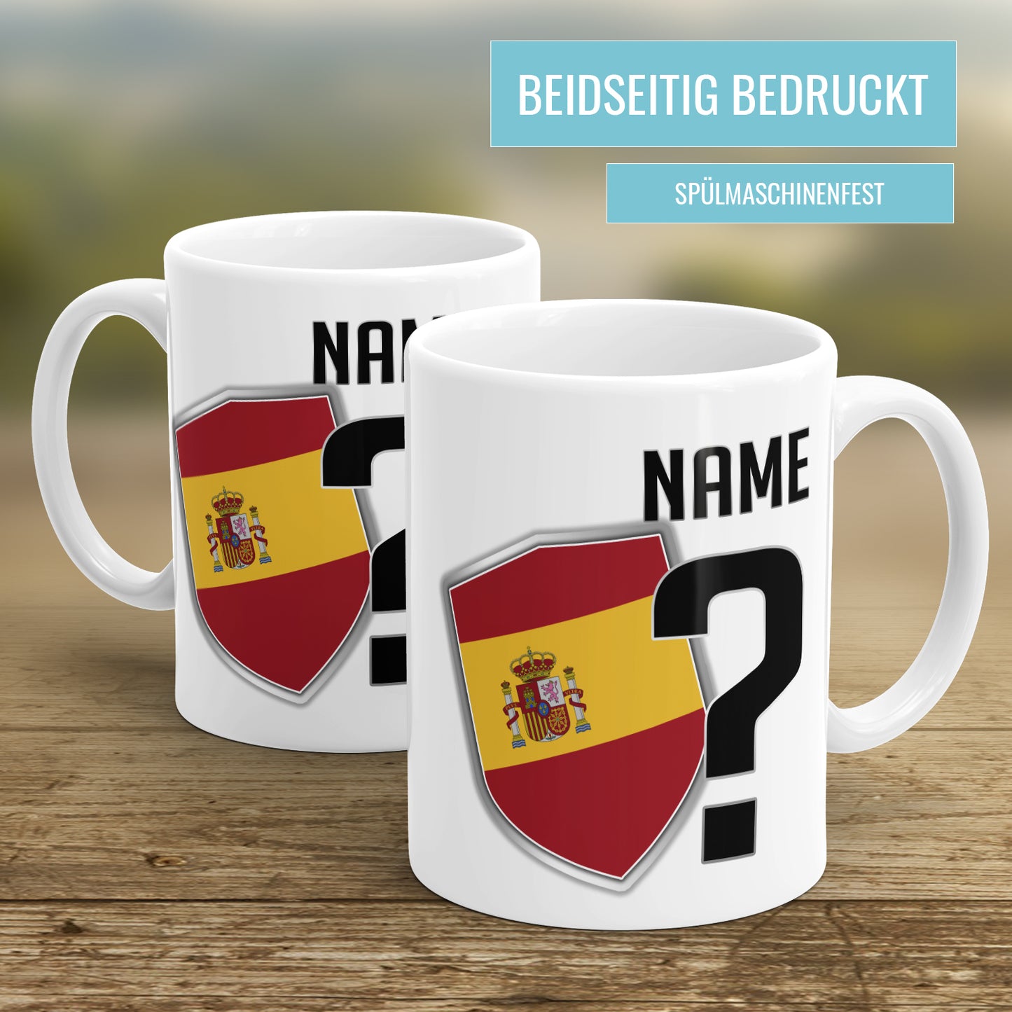 Spanien Fan Tasse - Personalisiert mit Namen und Nummer