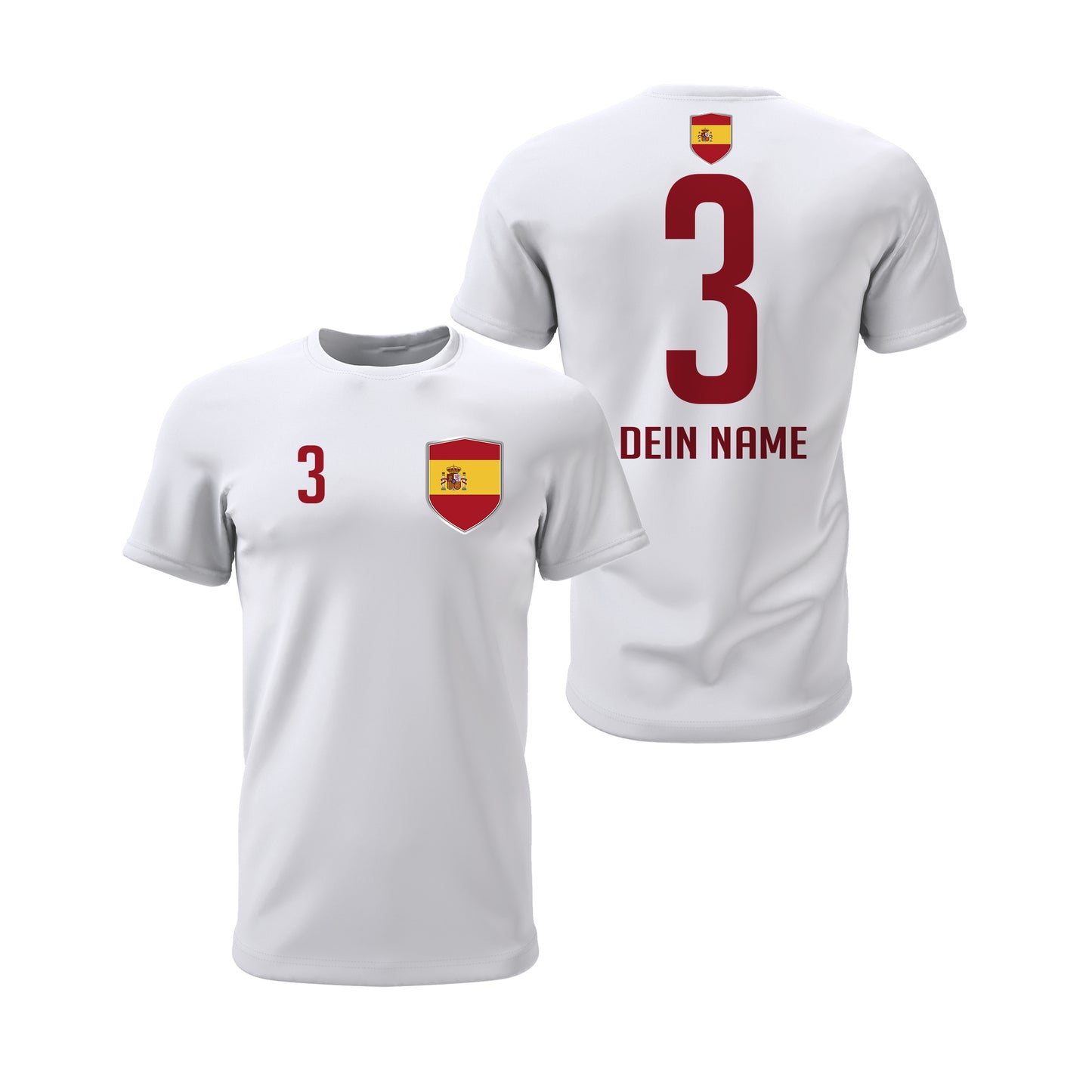 Spanien Shirt mit Wappen und individueller Nummer & Name