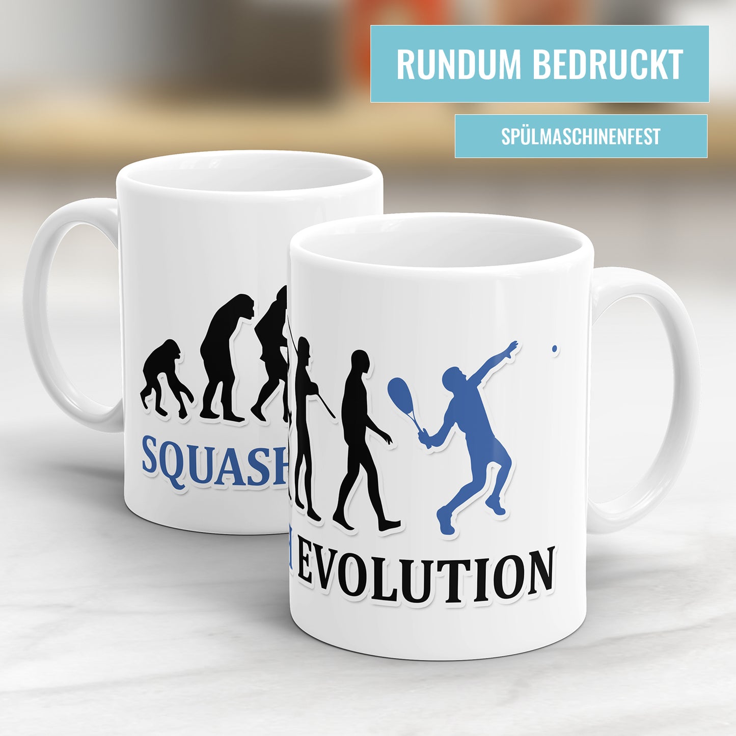 Squash Evolution Tasse - Geschenkidee für Squashspieler Fulima