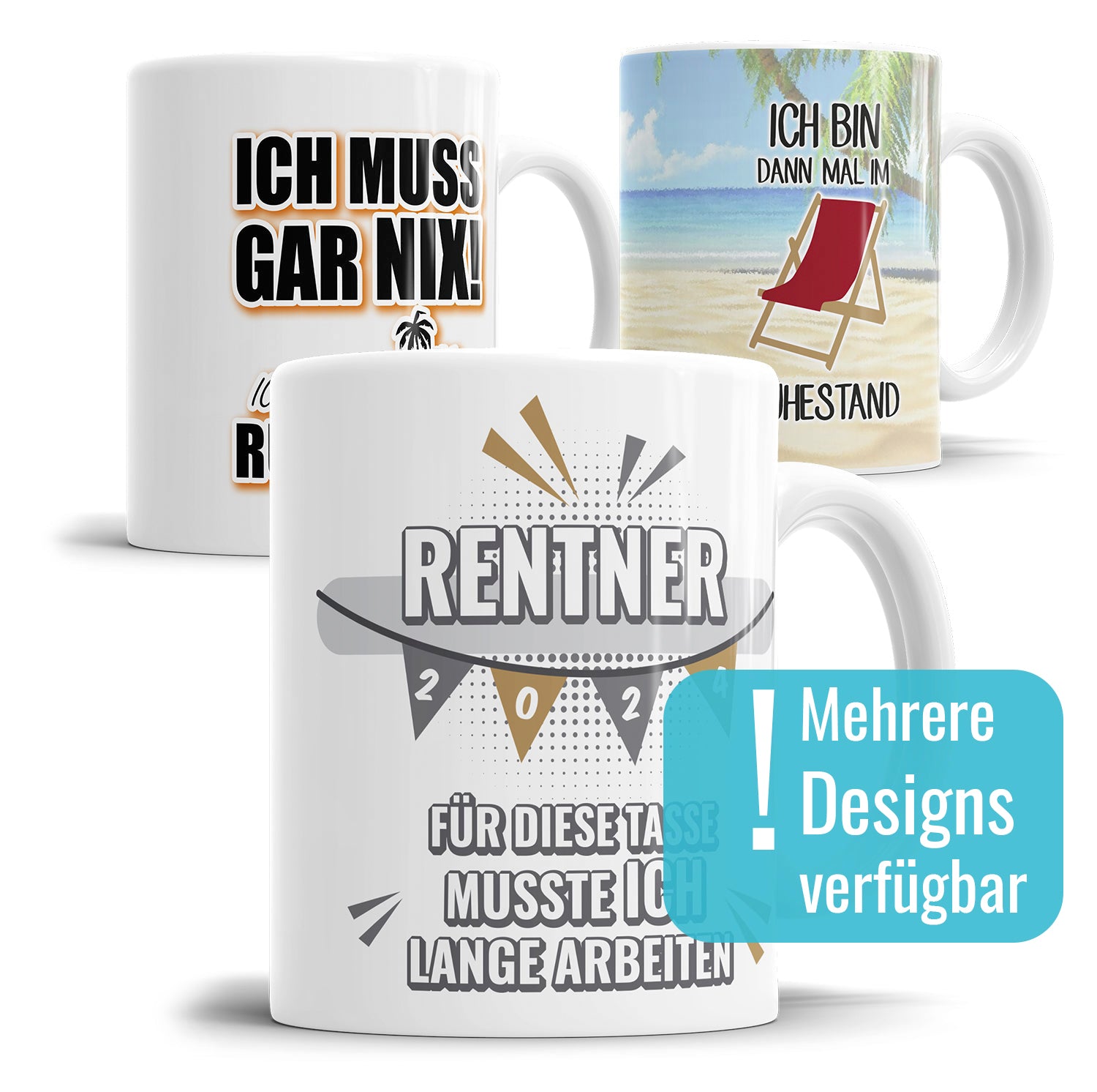 Rentner Tasse mit lustigen Sprüchen - Geschenk zum Ruhestand