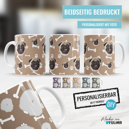 Hundeliebhaber Tasse - Personalisierte Hundetasse mit Foto Stickerbomb