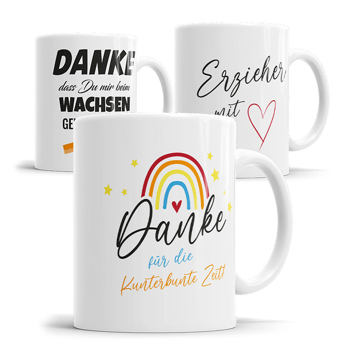 Erzieher & Erzieherin Tasse - liebevolle Dankeschön Motive wählbar