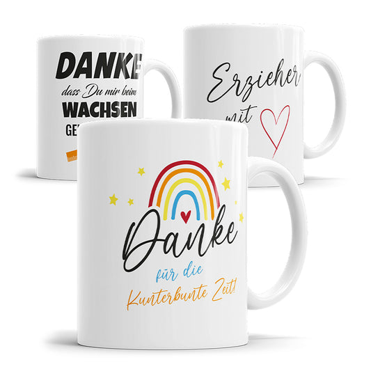 Erzieher & Erzieherin Tasse - liebevolle Dankeschön Motive wählbar