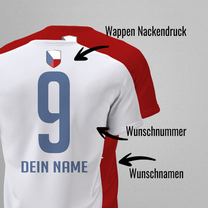 Tschechien Shirt mit Wappen und individueller Nummer & Name