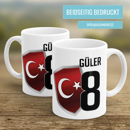 Türkei Fan Tasse - Personalisiert mit Namen und Nummer