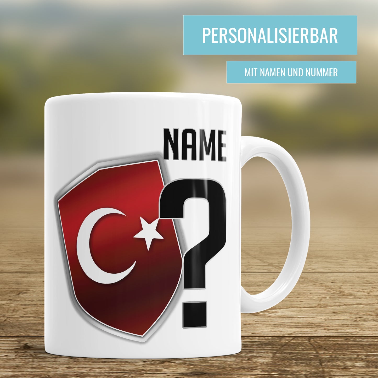 Türkei Fan Tasse - Personalisiert mit Namen und Nummer