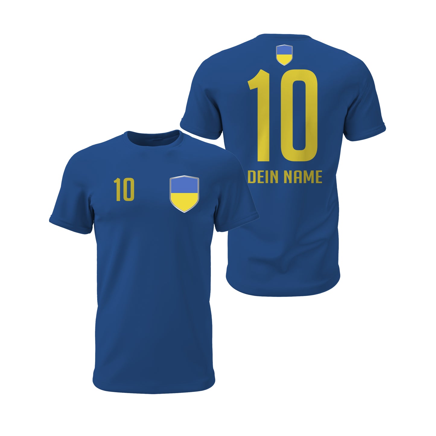 Ukraine Shirt mit Wappen und individueller Nummer & Name