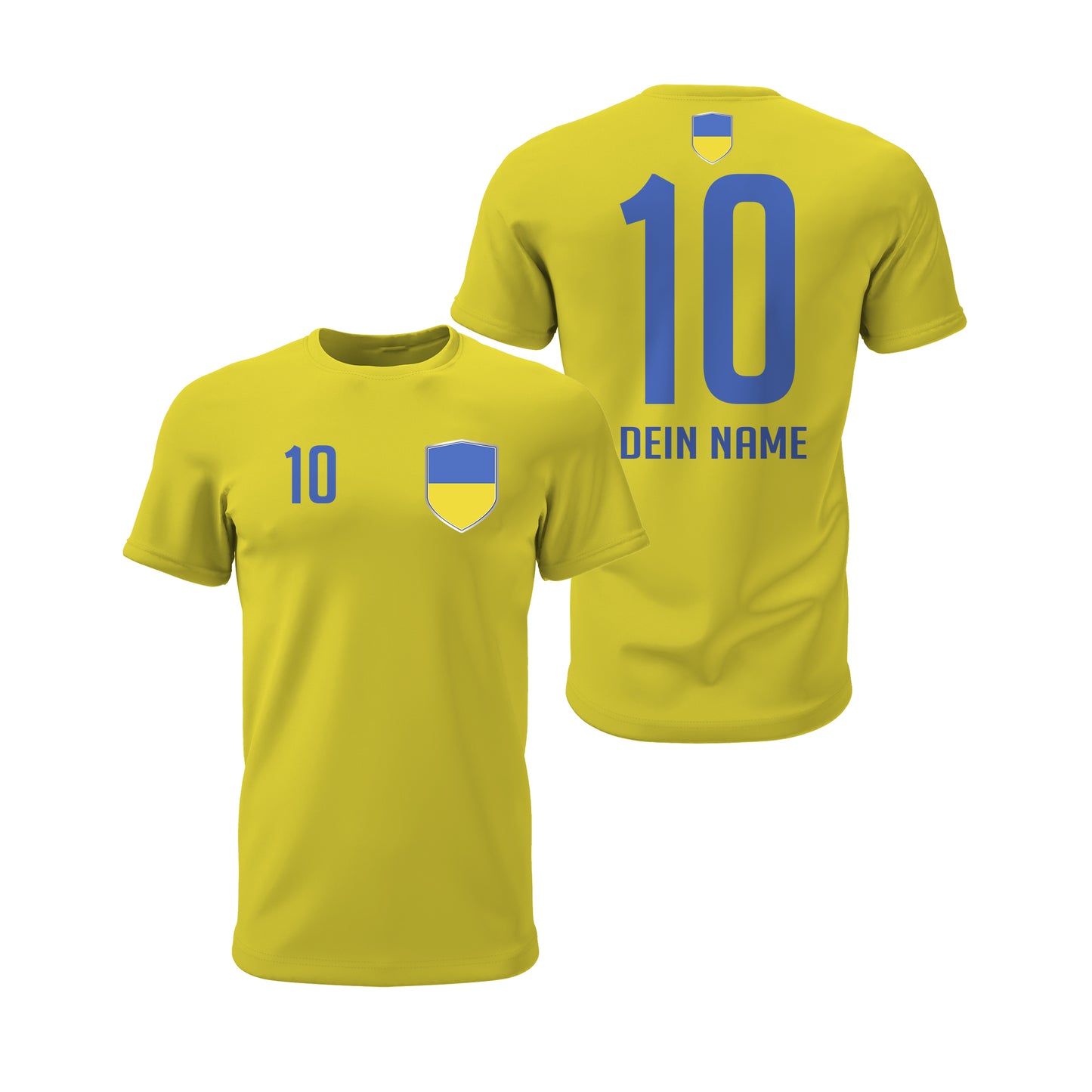 Ukraine Shirt mit Wappen und individueller Nummer & Name