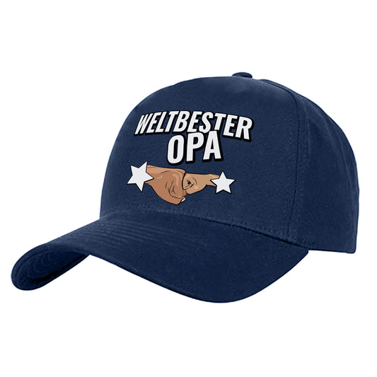 Weltbester Opa - Faust an Faust - Geschenkidee - Cap Navy - Fulima