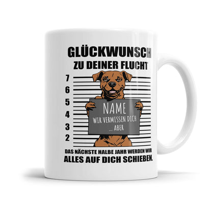 Tasse zum Jobwechsel mit humorvollem Spruch