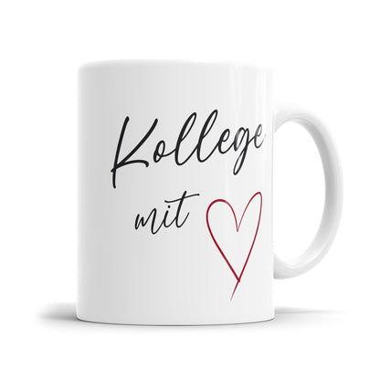 Tasse für Kollegen mit Herzmotiv