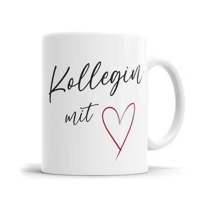 Tasse für Kollegin mit Herzmotiv als Abschiedsgeschenk