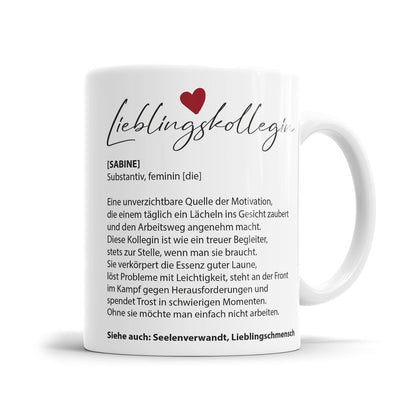 Abschiedstasse Definition Lieblingskollegin personalisiert mit Name 