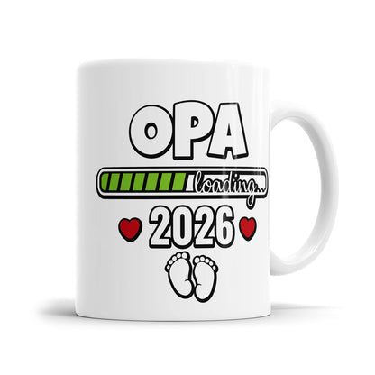 Bald Opa Tasse 2026 mit Baby Füßen als Geschenk zur Schwangerschaft