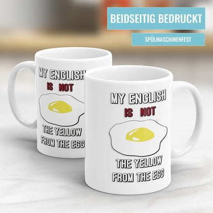 Beidseitig bedruckte Denglisch Tassen mit humorvollen Sprüchen