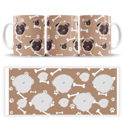 Personalisierte Fototasse mit Hund im Sticker Design und Rundumdruck