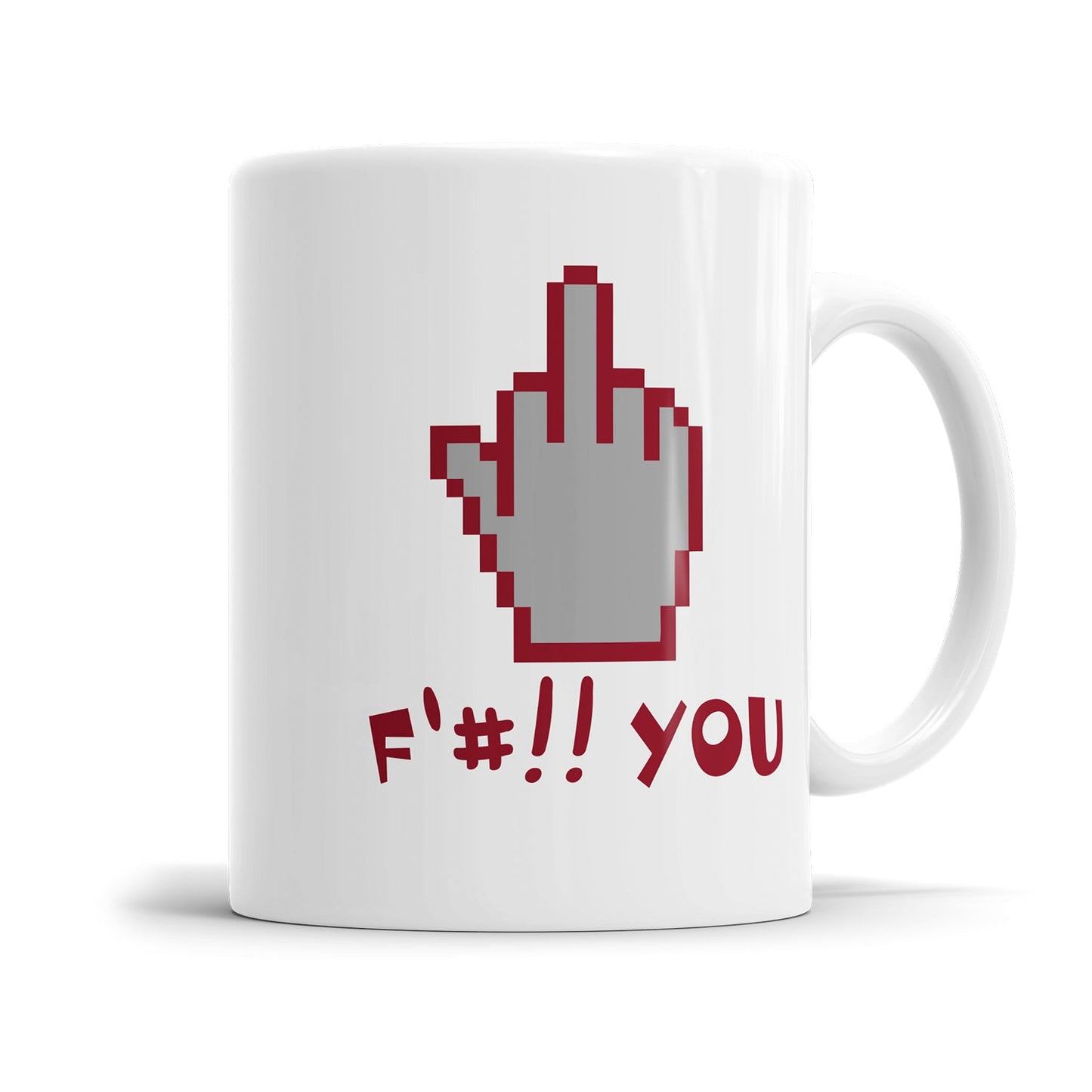 Provokante Tasse mit  „Fuck you" Spruch und Mittelfinger