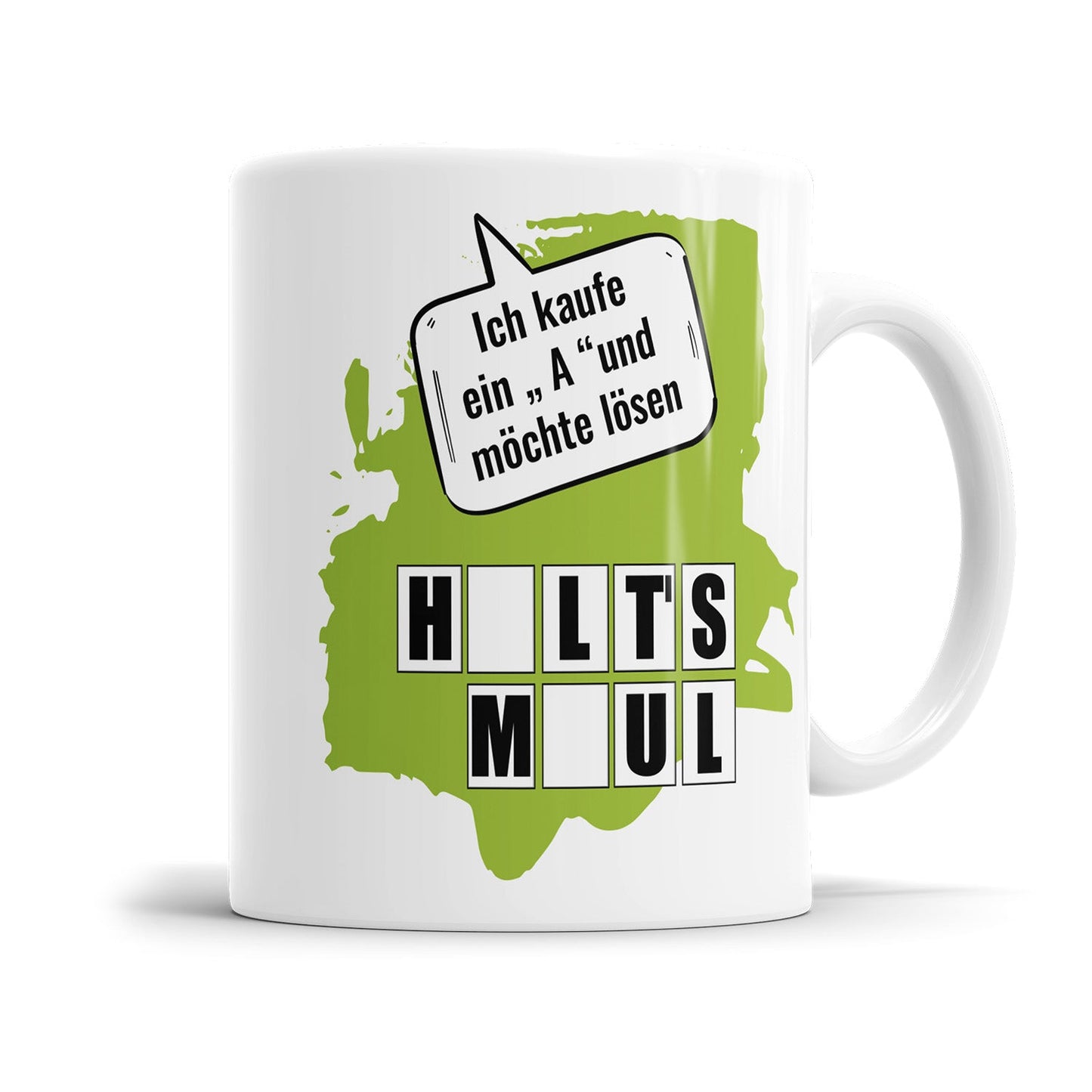 Freche Tasse mit Wortspiel und provokantem Humor